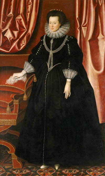 Elizabeth Drury, grevinde af Exeter, ca. 1615 (olie på lærred) af William Larkin