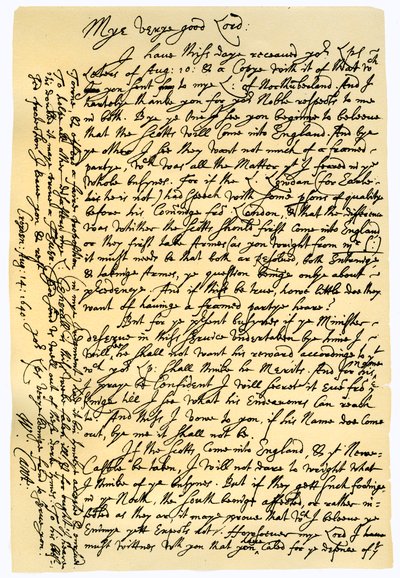 Brev fra William Laud, ærkebiskop af Canterbury til Edward Conway, 14. august 1640. af William Laud