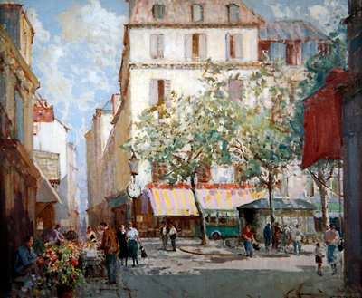A Square in Paris (olie på lærred) af William Lee Hankey