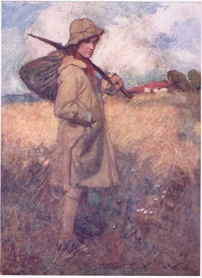 Der var en tid, før Englands sorg begyndte, da hver bakke af jorden bevarede sin mand (farve litho) af William Lee Hankey