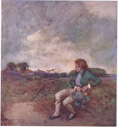 Her, mens jeg tager mine ensomme runder, midt i dine forvirrede gåture og ødelagte grunde (farve litho) af William Lee Hankey