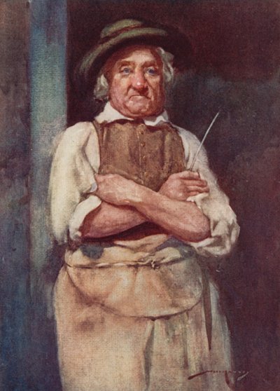 Illustration til The Deserted Village af Oliver Goldsmith (farve litho) af William Lee Hankey