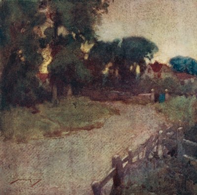 Illustration til The Deserted Village af Oliver Goldsmith (farve litho) af William Lee Hankey
