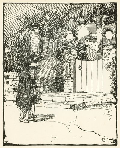 Illustration til The Deserted Village af Oliver Goldsmith (farve litho) af William Lee Hankey