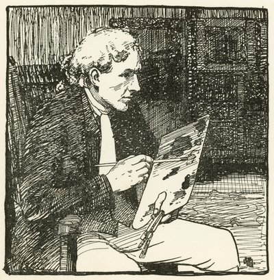 Illustration til The Deserted Village af Oliver Goldsmith (farve litho) af William Lee Hankey