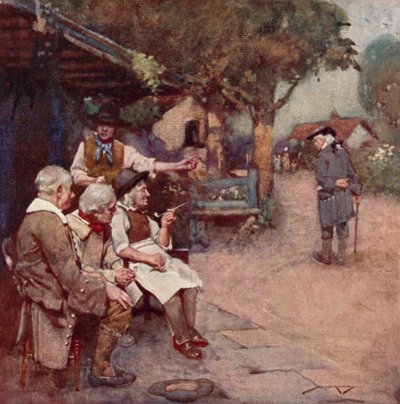Illustration til The Deserted Village af Oliver Goldsmith (farve litho) af William Lee Hankey