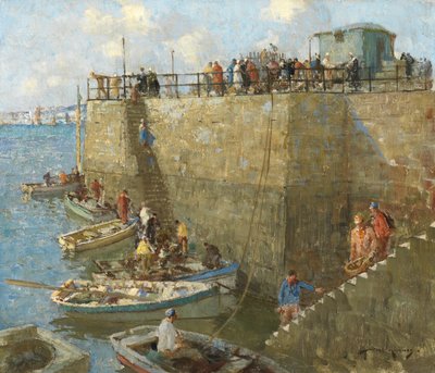 Lille håndværk, Concarneau (olie på lærred) af William Lee Hankey
