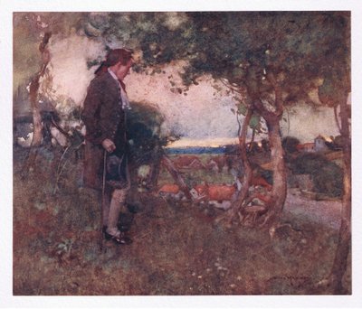 Der mens jeg passerede skødesløse skridt og langsomt, blev de blandende toner blødgjort nedefra (farve litho) af William Lee Hankey