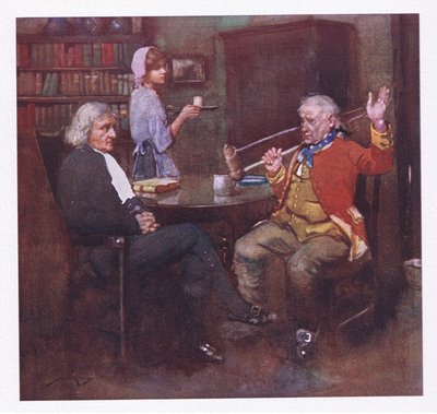Græd over hans sår, eller fortællinger om sorg gjort, skulde hans krykke og viste, hvordan marker blev vundet (farve litho) af William Lee Hankey