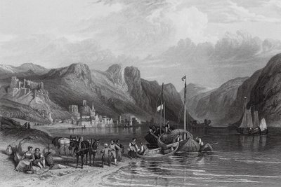 Bacharach, ved Rhinen (kobberstik) af William Leighton (after) Leitch