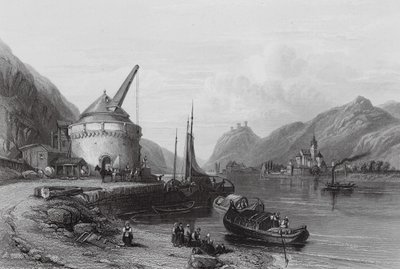 Nær Andernach, ved Rhinen (kobberstik) af William Leighton (after) Leitch