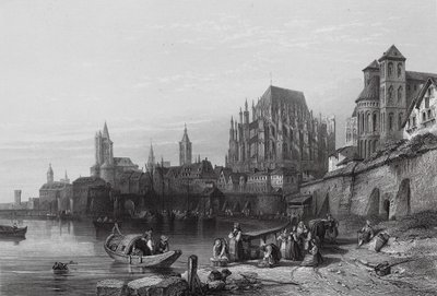 Byen Köln ved Rhinen (kobberstik) af William Leighton (after) Leitch