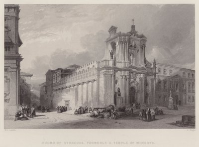 Duomo of Syracuse, tidligere et Minerva-tempel (gravering) af William Leighton Leitch