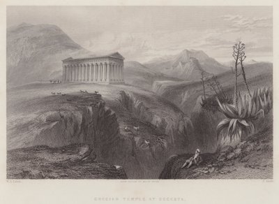 Græsk tempel i Segesta (gravering) af William Leighton Leitch
