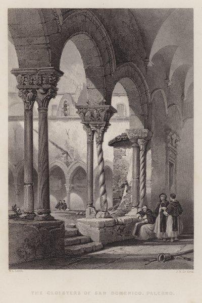 Klostrene i San Domenico, Palermo (gravering) af William Leighton Leitch