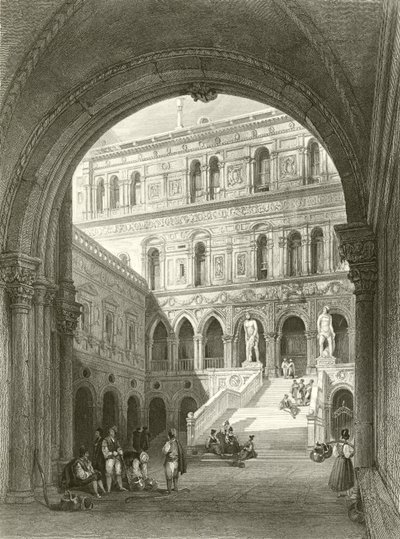 De gigantiske trapper, Ducal Palace, Venedig af William Leighton Leitch