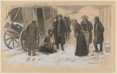 Skitse til "Jul på floden" af William Leroy Jacobs