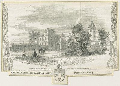 Drayton Bassett - "Drayton Manor": træsnitsgravering og [c 1843] af William Linton