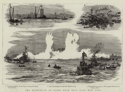 Spændingen af Flood Rock, Hell Gate, New York af William Lionel Wyllie
