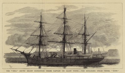 Eira Arctic Relief Expedition under kaptajn Sir Allen Young, det udforskende dampfartøj Hope af William Lionel Wyllie