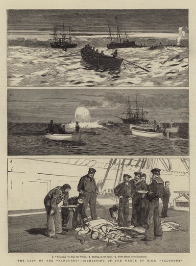 The Last of the Vanguard, Dismasting of the Wreck af HMS Valorous af William Lionel Wyllie