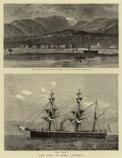 Tabet af H M S Doterel af William Lionel Wyllie