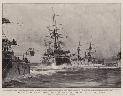 Naval Review off Kingstown til ære for dronningens besøg, Steam Tactics af William Lionel Wyllie