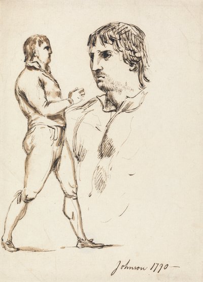 Portræt af pugilisten Johnson af William Lock Ii