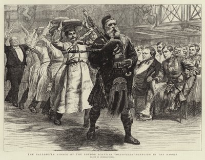 The Halloween Dinner of the London Scottish Volunteers, der bringer Haggis ind af William Lockhart Bogle