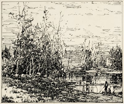 Edge of a Pond, Maine af William Louis Jnr. Sonntag