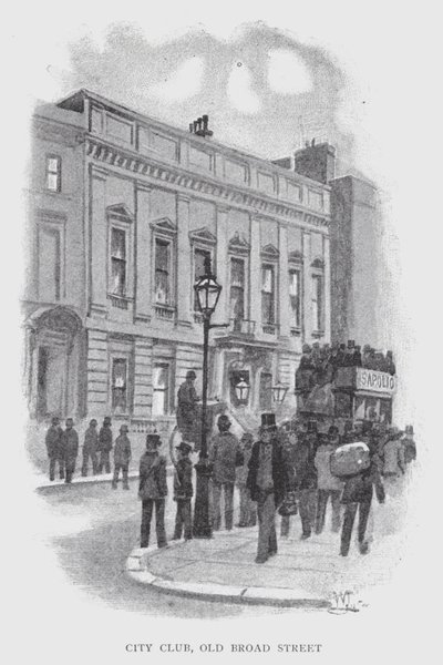 City Club, Old Broad Street (litho) af William Luker