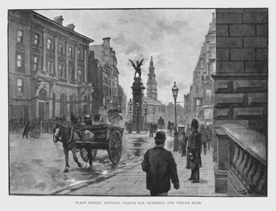 Fleet Street, der viser Temple Bar Memorial og Child