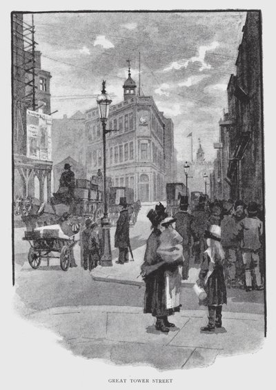 Great Tower Street (litho) af William Luker