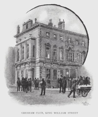 Gresham Club, King William Street (litho) af William Luker