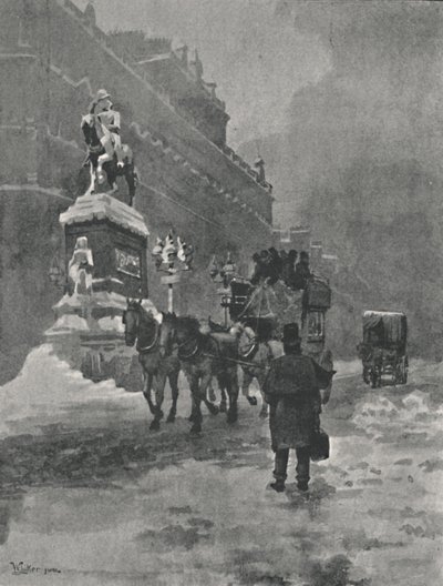 Holborn Circus - A Winters Morning, 1891 af William Luker