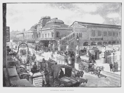 Liverpool Street Station (litho) af William Luker