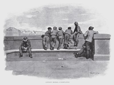 London Bridge, arbejdsløs (litho) af William Luker