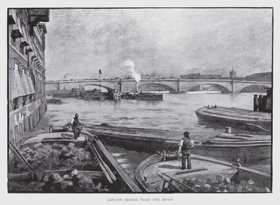 London Bridge for the River (litho) af William Luker
