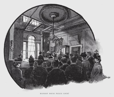 Mansion House Police Court (litho) af William Luker