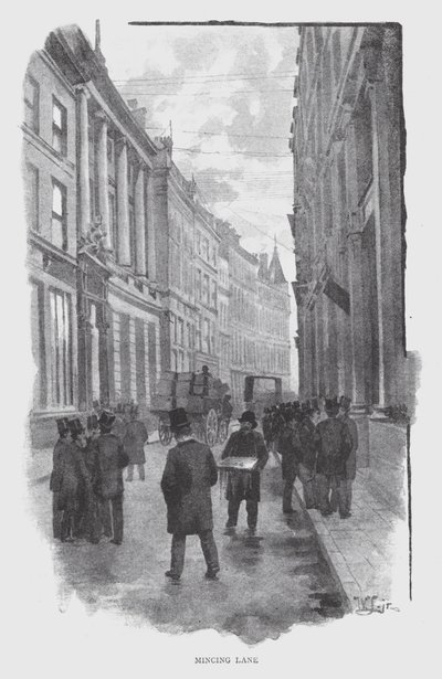 Mincing Lane (litho) af William Luker