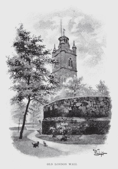Old London Wall (litho) af William Luker