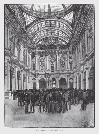 On Change, Royal Exchange (litho) af William Luker