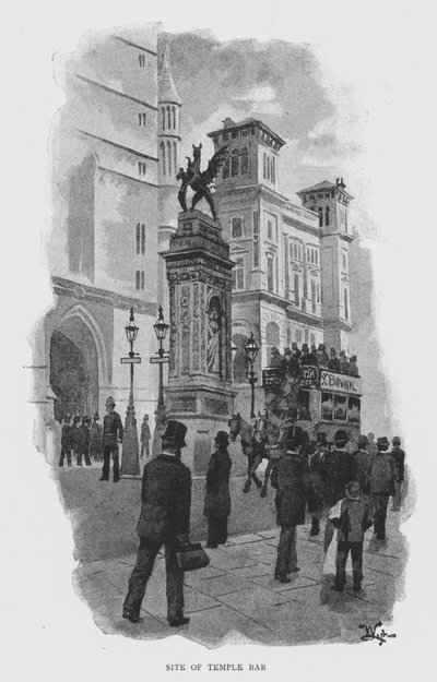Stedet for Temple Bar (litho) af William Luker
