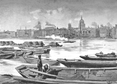 St. Pauls Cathedral fra South Bank of the River, 1891 af William Luker
