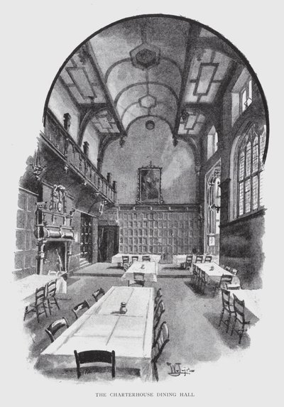 Charterhouse Dining Hall (litho) af William Luker