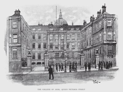 The College of Arms, Queen Victoria Street (litho) af William Luker