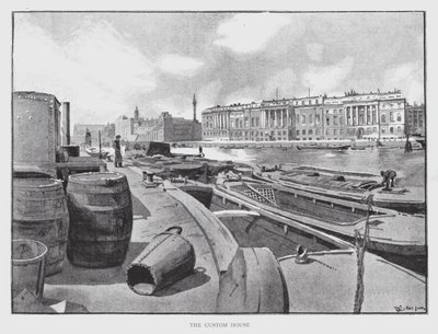 The Custom House (litho) af William Luker