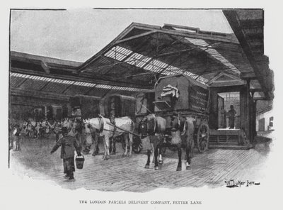 The London Parcels Delivery Company, Fetter Lane (litho) af William Luker