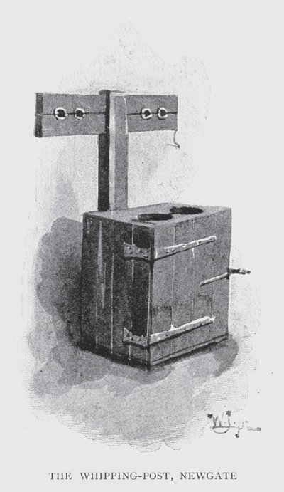 The Whipping-Post, Newgate (litho) af William Luker