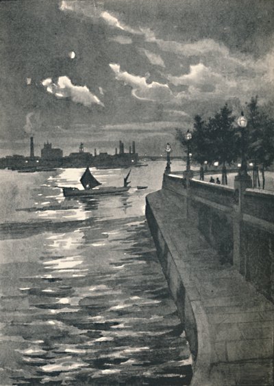 Westminster fra Blackfriars Bridge - Nat, 1891 af William Luker